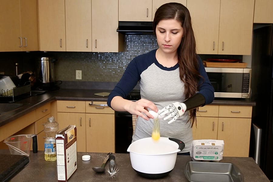 Congenital Limb Loss bakes in Kitchen